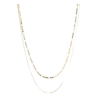 美国镀金双层组合叠搭蛇骨链