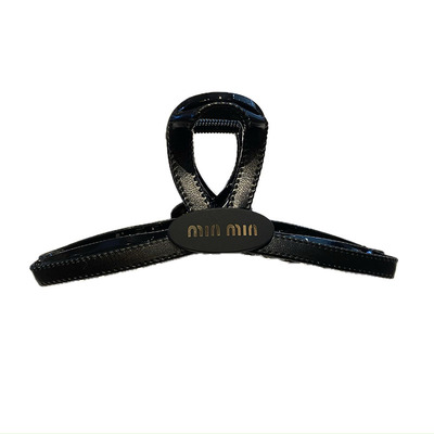 新款皮质字母发夹抓夹发饰