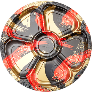 整箱批发 寿司打包盒一次性三文鱼刺身圆盘拼盘圆形外卖商用盒子