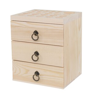 实木精油收纳盒子木制多特瑞瓶包装化妆品盒高档三层抽屉首饰木箱