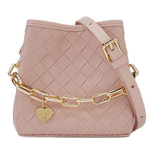 ELLE女包2026新款包包编织包链条水桶包手提包白色高级感斜挎包