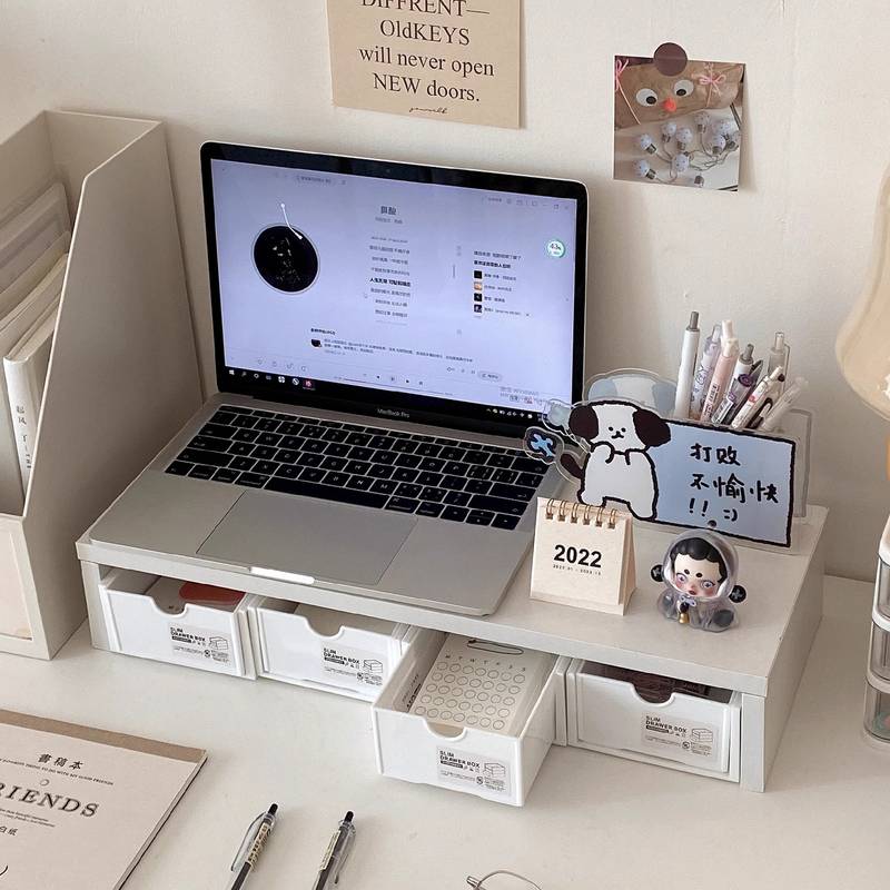 新品 笔记本电脑增高架书桌办公桌桌面收纳架台式显示器宿舍桌上