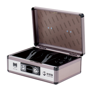 富祥 收钱箱小钱箱收银箱商用带锁手提超市现金盒简易铝合金箱子