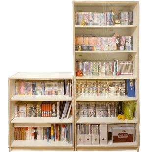 开放式书柜挡灰帘遮挡帘厨房魔术贴柜子手办透明书架防尘帘磁吸