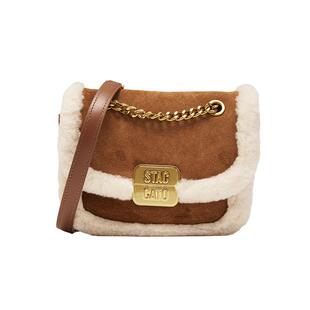 思加图冬季新款复古棕色小方包单肩包斜挎包时尚女包X8327DX5