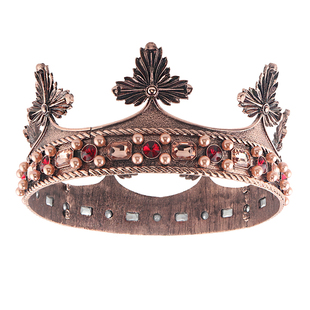 加冕女王大皇冠金属个性成人王冠男士生日节日宝石发冠万圣节头饰