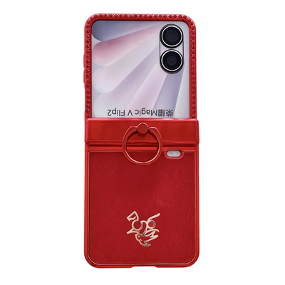 马年限定适用荣耀Magic V Flip2折叠屏手机壳新款magic vflip全包防摔时尚外壳膜一体镶钻前框指环中轴保护套