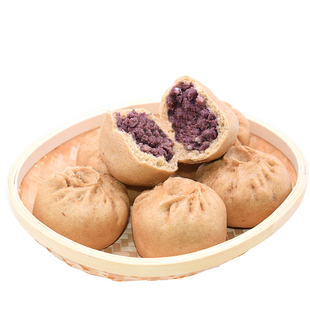 山东手工全麦红小豆沙包子 早餐杂粮馒头粗粮豆包
