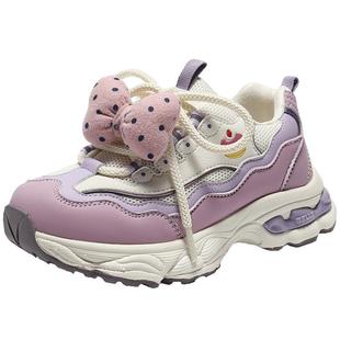 百丽儿童鞋厚底熊猫老爹鞋男女中童春季新款运动休闲鞋子50906A86