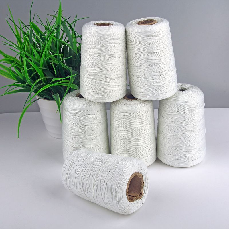 厂家批发大化纤涤棉3小绳1mm细漂棉500卷/米包装棉线股白色卷