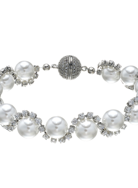 AHCHOO 静奢老钱小香风施家水晶珍珠手环小众高级感满镶闪钻手链