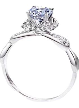 PRINGXY女气质四爪花束1克拉戒指