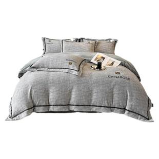 A类高端轻奢山茶雕花牛奶绒四件套加厚被套珊瑚毛绒床单床笠床品4