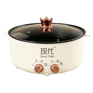 电火锅家用2025新款不锈钢鸳鸯锅多功能电热锅不粘煎炒一体电煮锅