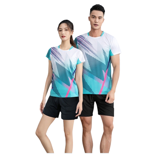 排球服套装女定制羽毛球服运动印字短袖队服比赛专用气排球服装男