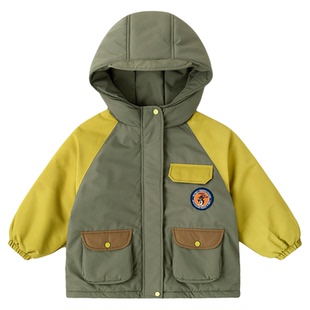 嘟嘟家宝宝外套男童冬季新款棉袄童装女童连帽面包服儿童上衣保暖