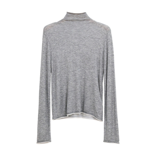 HONRN/红人修身半高领羊毛混纺打底针织衫上衣女秋冬HK59OM089