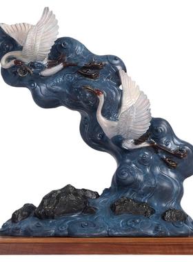 彩铜鹤庆祥和家居玄关工艺品摆件