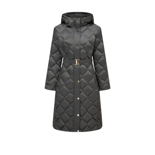 【远红外发热】Scofield女装气质菱格绗缝连帽羽绒服2025秋冬新品