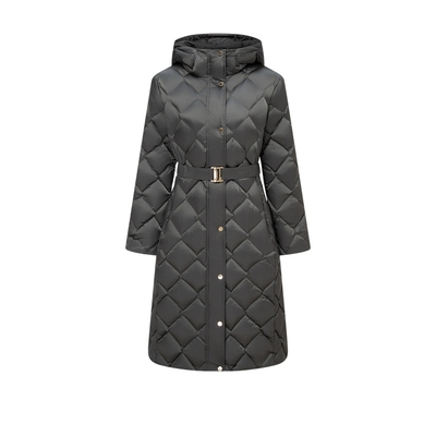 Scofield女装长款菱格连帽羽绒服