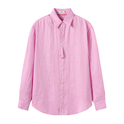 春季亚麻通勤长袖衬衫