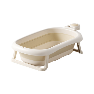 英氏婴儿洗澡盆宝宝浴盆可折叠幼儿坐躺大号浴桶家用新生儿童用品