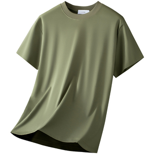 [80支纯棉]液氨高端T恤男短袖冰丝抗菌白色体恤2026夏季宽松速干