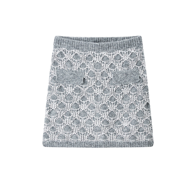 ALWOOLS镂空钩花针织半裙