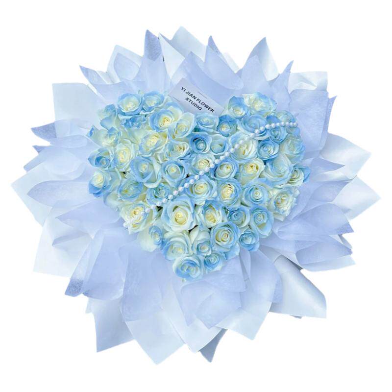【全国小时达】碎冰蓝鲜花真花束