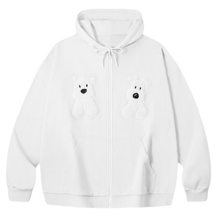 PSO Brand男装女装【恒温暖皮】可爱西高地连帽卫衣外套情侣装秋