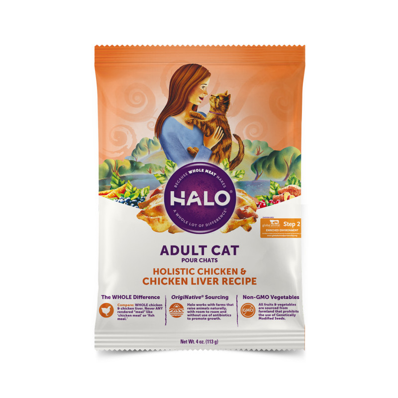 【派样】美国进口halo自然光环纯鲜肉克软便营养成猫粮试吃113g