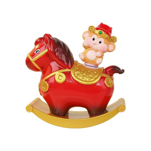 小马年盲盒摇摇乐马上有钱花摆件桌面2026吉祥物公仔装饰新年礼物