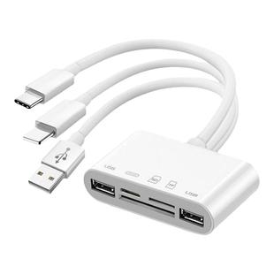 lightning接口读卡器适用苹果安卓手机typec电脑U盘SD卡USB扩展坞
