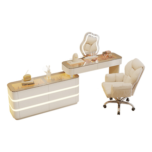 2025新款梳妆台卧室化妆台实木斗柜一体简约现代化妆桌主卧床尾