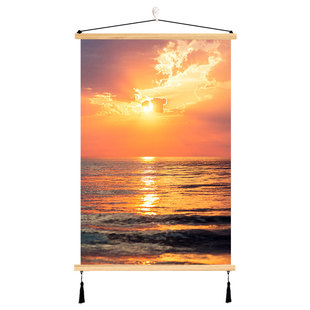 海上日出风景挂画客厅装饰画沙发玄关挂画背景墙壁画卧室现代房间