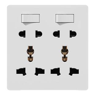 国际电工86型多功能开关插座一开8孔两开十孔多孔10a电源插座面板