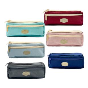 USLON尤斯隆文具盒笔袋铅笔盒学霸小方拉链笔袋大容量学生文具收纳袋糖果色铅笔袋可爱温柔清新风格布质学生