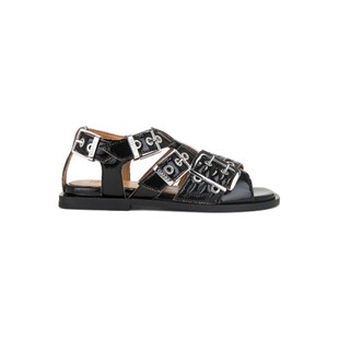 Ganni Feminine Buckle Sandal 黑色 小众设计师品牌 女款REVOLVE
