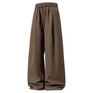 WASSUP弯刀设计感休闲裤男加棉保暖百搭秋冬新款阔腿工装复古长裤