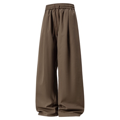 WASSUP复古美式加厚弯刀阔腿裤男