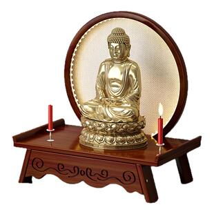 佛台带灯供桌台底座佛像观音财神爷神位香案家用祖先加高底托架子