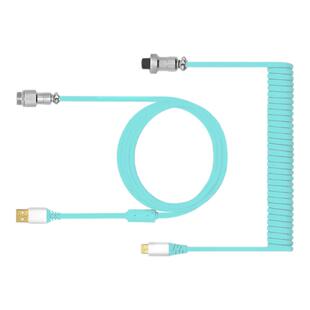 高特机械键盘航插线Type-c航空插头加长客制化螺旋式弹簧线