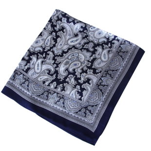 高档真丝围巾男士丝巾小方巾春秋潮男商务搭西装衬衫桑蚕丝领口巾