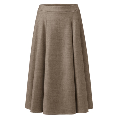 VGRASSA字精纺羊毛假门襟伞裙