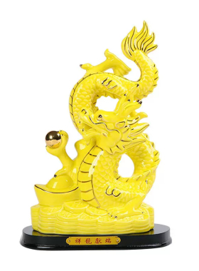 新中式陶瓷五爪飞龙避火吉祥摆件