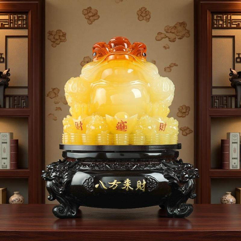 2025新款金蟾摆件客厅装饰品办公室工艺品八方财来金蝉家居收银台