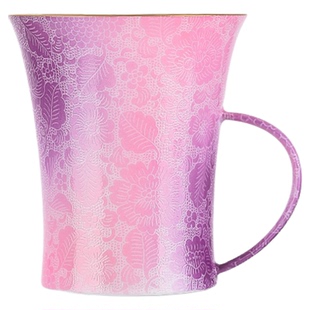 古帛扒花景德镇高白瓷高档精致马克杯高颜值网红杯玉陶瓷伴手礼盒