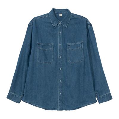 Hualun春秋薄款牛仔衬衫