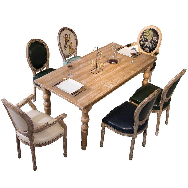 复古风桌子松木做旧家具