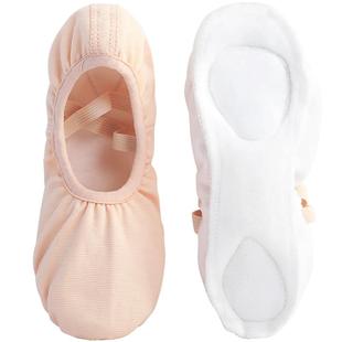 舞蹈鞋女秋冬加绒加厚免系带练功鞋儿童芭蕾舞软底鞋中国舞跳舞鞋